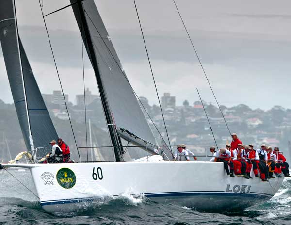 Stephen-Ainsworths-Loki-exiting-Sydney-Harbour-after-the-start-of-the-67th-Rolex-Sydney-Hobart-Photo-K.-Arrigo